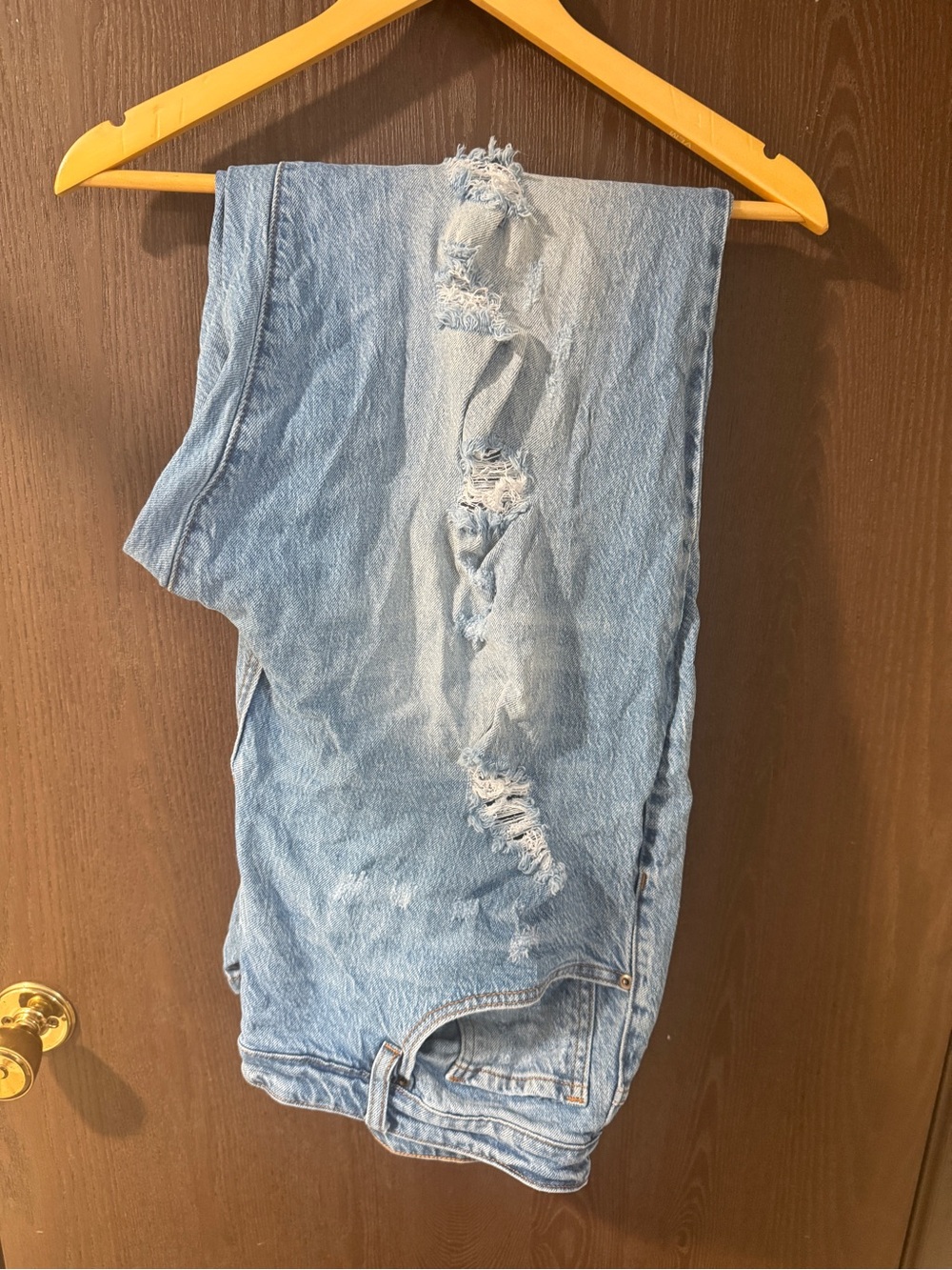 Fashion Nova Light Wash Distressed Denim Jeans
